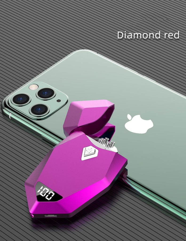 The New Diamond Rechargeable Arc Electric Lighter USB Charging Cigarette Windproof Cool Lighter Men's Gift - Virtual Blue Store