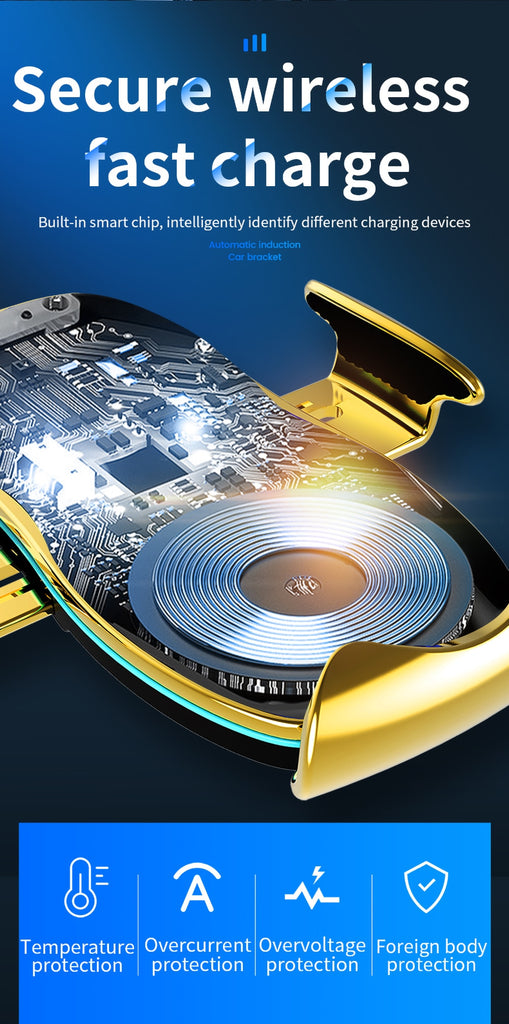 Automatic 15W Fast Car Wireless Charger for Samsung S20 S10 iPhone 12 11 XS XR 8 Magnetic USB Infrared Sensor Phone Holder Mount - Virtual Blue Store