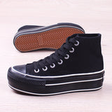 Fashion Women Canvas Shoes Trend Platform Shoes New Comfortable Breathable High Quality Thick Bottom Vulcanized Shoes Women - Virtual Blue Store