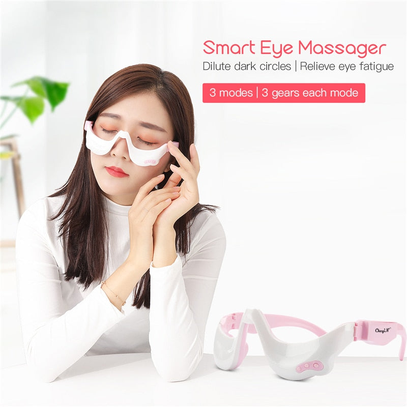 3D EMS Micro-Current Pulse Eye Relax Massager Heating Therapy Acupressure Fatigue Relief Wrinkle Reduction Blood Circulation - Virtual Blue Store