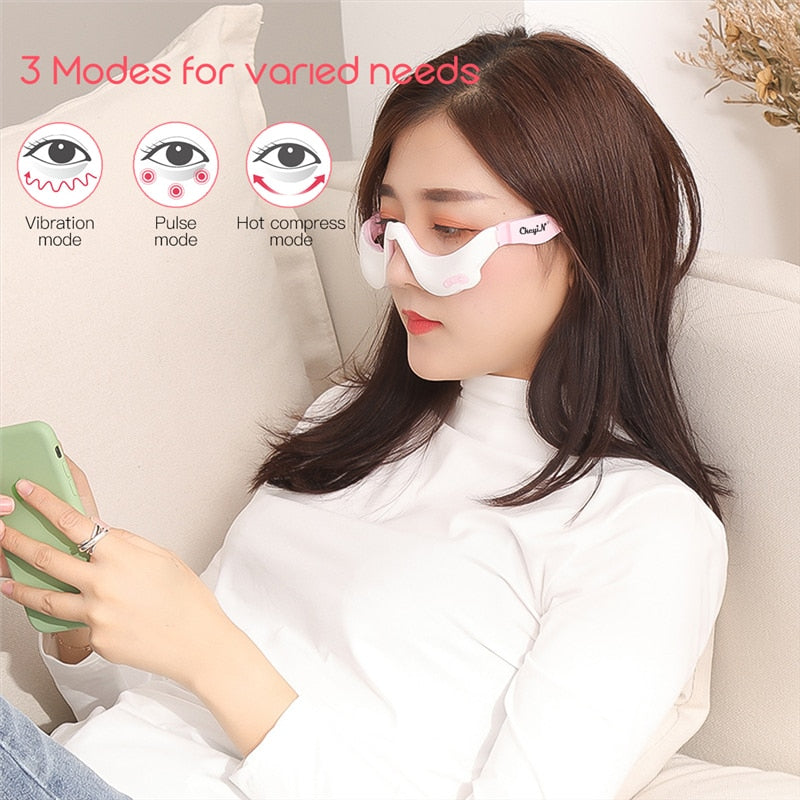 3D EMS Micro-Current Pulse Eye Relax Massager Heating Therapy Acupressure Fatigue Relief Wrinkle Reduction Blood Circulation - Virtual Blue Store
