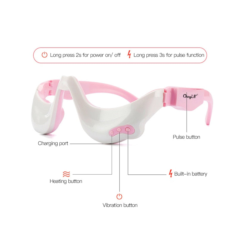 3D EMS Micro-Current Pulse Eye Relax Massager Heating Therapy Acupressure Fatigue Relief Wrinkle Reduction Blood Circulation - Virtual Blue Store
