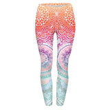 Women Fashion Legging Aztec Round Ombre Printing leggins Slim High Waist Leggings Woman Pants /40 - Virtual Blue Store