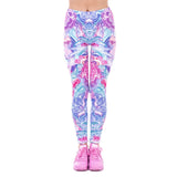 Women Fashion Legging Aztec Round Ombre Printing leggins Slim High Waist Leggings Woman Pants /40 - Virtual Blue Store