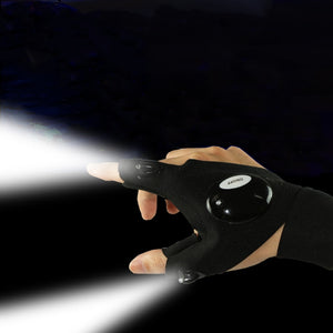 Fingerless Glove LED Flashlight Torch Outdoor Tool Fishing Camping Hiking Survival Rescue Multi Light Tool Left/Right Hand - Virtual Blue Store