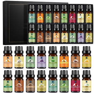 Ship From ES/FR LAGUNAMOON 10ML 16PCS Pure Essential Oils Set Peppermint Ylang Lavender Eucalyptus Vanilla Sandalwood Rose Oils - Virtual Blue Store