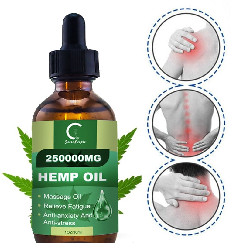 GPGP High concentration hemp seed oil Neck Pain Relief Anxiety Extract Drops Skin Oil Anti Inflammatory Better Sleep Essence - Virtual Blue Store