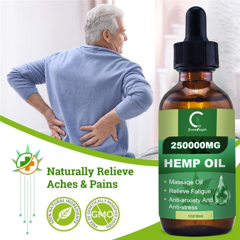 GPGP High concentration hemp seed oil Neck Pain Relief Anxiety Extract Drops Skin Oil Anti Inflammatory Better Sleep Essence - Virtual Blue Store