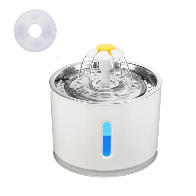 2.4L Automatic Pet Cat Water Fountain With LED Electric Mute Water Feeder USB Drinker Bowl Pet Drinking Fountain Dispenser