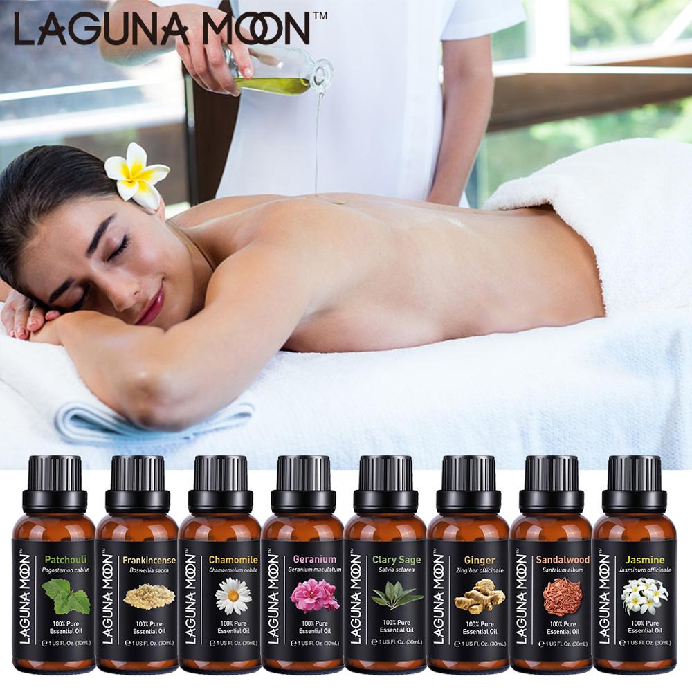 Lagunamoon 30ML Essential Oils 1OZ Rose Tea Tree Massage Humidifier Peppermint Frankincense Lavender Jasmine Oil Essential - Virtual Blue Store