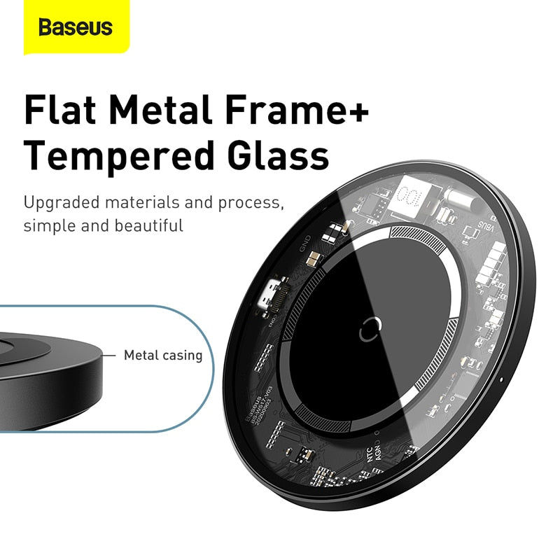 Baseus Qi Magnetic Wireless Charger For iPhone 12 Pro Max PD 15W Fast Charging For iPhone 12 mini 11 XS XR Magnetic Safe Charger - Virtual Blue Store