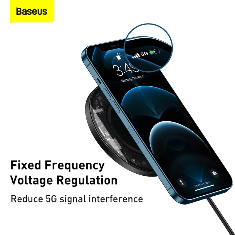 Baseus Qi Magnetic Wireless Charger For iPhone 12 Pro Max PD 15W Fast Charging For iPhone 12 mini 11 XS XR Magnetic Safe Charger - Virtual Blue Store