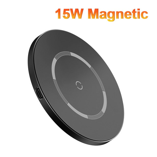 Baseus Qi Magnetic Wireless Charger For iPhone 12 Pro Max PD 15W Fast Charging For iPhone 12 mini 11 XS XR Magnetic Safe Charger - Virtual Blue Store