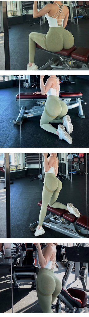 Women Seamless Yoga Set Fitness Sports Suits Gym Clothing Long Sleeve Crop Top Shirts High Waist Running Leggings Workout Pants - Virtual Blue Store