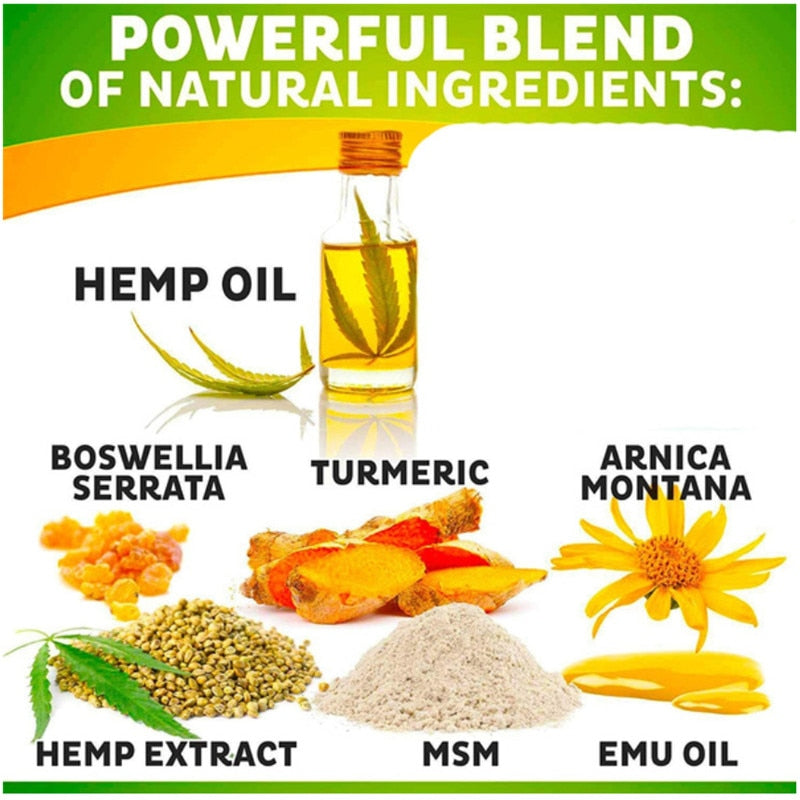 GreenPeople Hemp oil CBD Pain Relief Medicament  Rheumatism Arthritis Muscle Sprain Knee Waist Pain Back Shoulder Herbs Spray - Virtual Blue Store