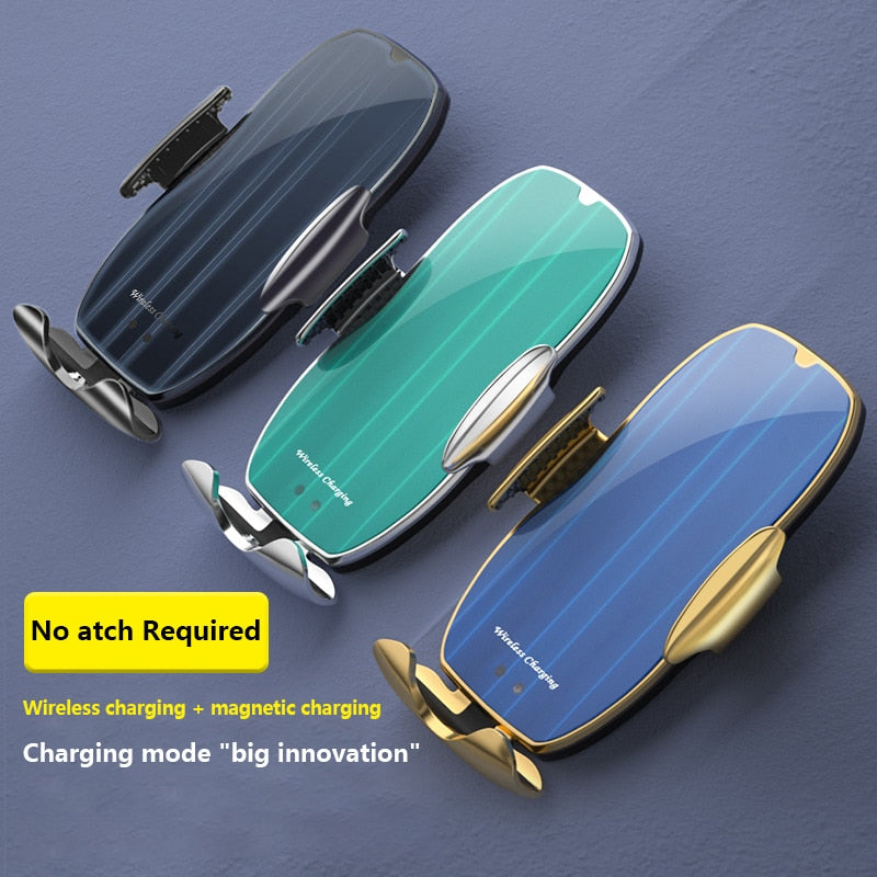 Automatic 15W Fast Car Wireless Charger for Samsung S20 S10 iPhone 12 11 XS XR 8 Magnetic USB Infrared Sensor Phone Holder Mount - Virtual Blue Store