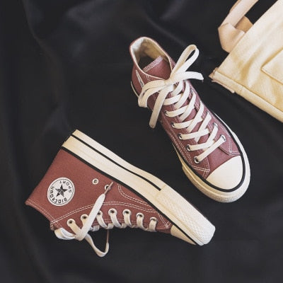 New Canvas Shoes Women Teenagers Skateboard Shoes Spring Summer Candy Color Street Sneaker All Match Outdoor Footware 35-40 - Virtual Blue Store