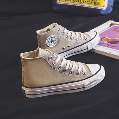 New Canvas Shoes Women Teenagers Skateboard Shoes Spring Summer Candy Color Street Sneaker All Match Outdoor Footware 35-40 - Virtual Blue Store