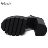Gdgydh 2020 new spring autumn casual high-heeled shoes sexy ruslana korshunova thick heels platform pumps Black White Size 42 - Virtual Blue Store