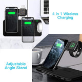 15W Qi Fast Wireless Charger Stand For iPhone 11 XR X 8 Apple Watch 4 in 1 Foldable Charging Dock Station for Airpods Pro iWatch - Virtual Blue Store