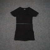 Women Seamless Yoga Set  Gym SportWear  Running  Outwork Clothing Fitness  Long  SLeeve Shirt High Waist Legging Sport Tracksuit - Virtual Blue Store