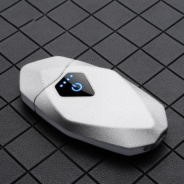 The New Diamond Rechargeable Arc Electric Lighter USB Charging Cigarette Windproof Cool Lighter Men's Gift - Virtual Blue Store