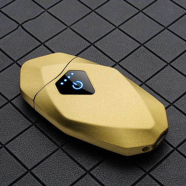 The New Diamond Rechargeable Arc Electric Lighter USB Charging Cigarette Windproof Cool Lighter Men's Gift - Virtual Blue Store