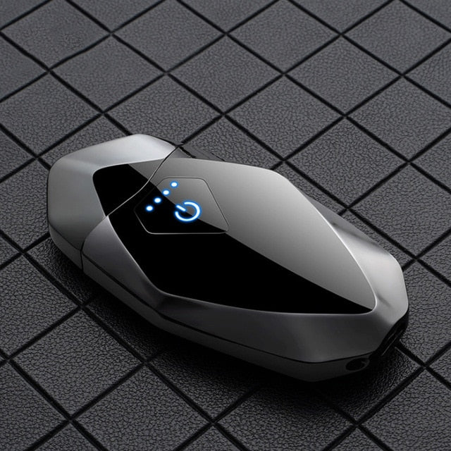 The New Diamond Rechargeable Arc Electric Lighter USB Charging Cigarette Windproof Cool Lighter Men's Gift - Virtual Blue Store