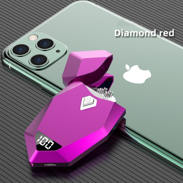 The New Diamond Rechargeable Arc Electric Lighter USB Charging Cigarette Windproof Cool Lighter Men's Gift - Virtual Blue Store