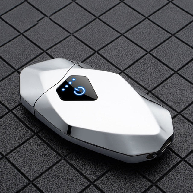 The New Diamond Rechargeable Arc Electric Lighter USB Charging Cigarette Windproof Cool Lighter Men's Gift - Virtual Blue Store