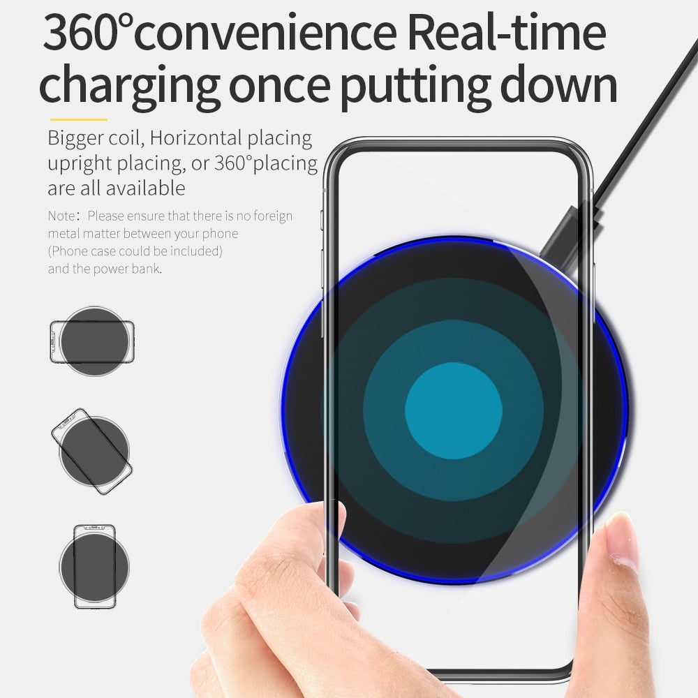 DCAE Quick Qi Wireless Charger For iPhone 12 11 Pro 8 X XR XS Max 30W Fast Charging for Samsung S20 S10 S9 Type C USB Charge Pad - Virtual Blue Store