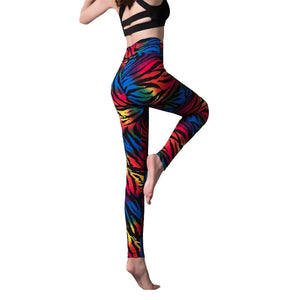 YSDNCHI New Stripe Leopard Print Leggings Women High Waist Legings Work Out Legging Sporting Push Up Trousers Fitness Leggins - Virtual Blue Store