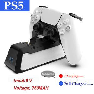 PS5 Dual Usb Handle Fast 5V 720Mah Charging Dock Station Stand Charger For Play Station 5 PS5 Game Controller Joypad Joystick