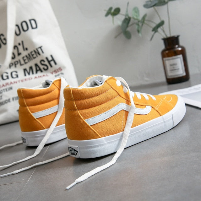 Mid High Black Shoes Men and Women Unisex High Top Grey Classic Sneakers Skateboarding Shoes - Virtual Blue Store