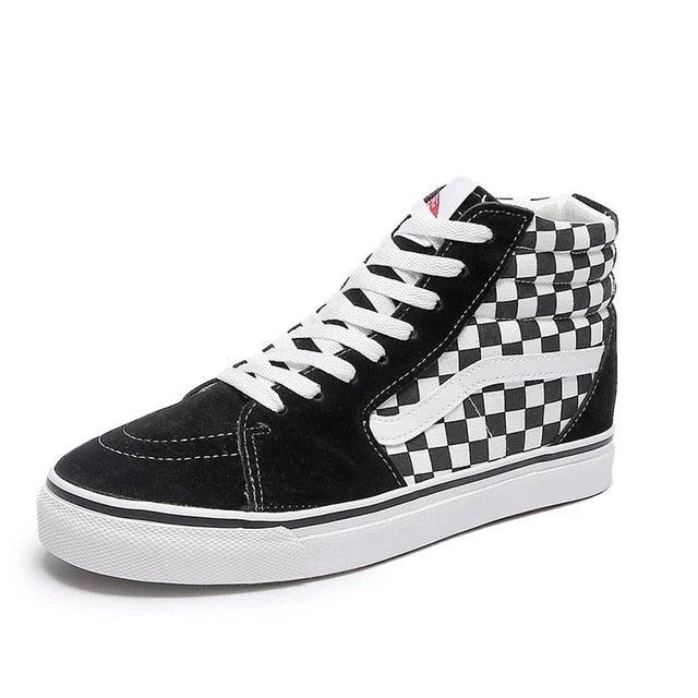 Mid High Black Shoes Men and Women Unisex High Top Grey Classic Sneakers Skateboarding Shoes - Virtual Blue Store