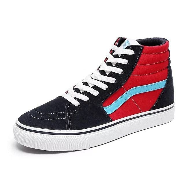 Mid High Black Shoes Men and Women Unisex High Top Grey Classic Sneakers Skateboarding Shoes - Virtual Blue Store