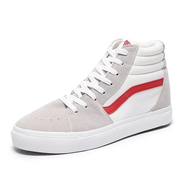 Mid High Black Shoes Men and Women Unisex High Top Grey Classic Sneakers Skateboarding Shoes - Virtual Blue Store