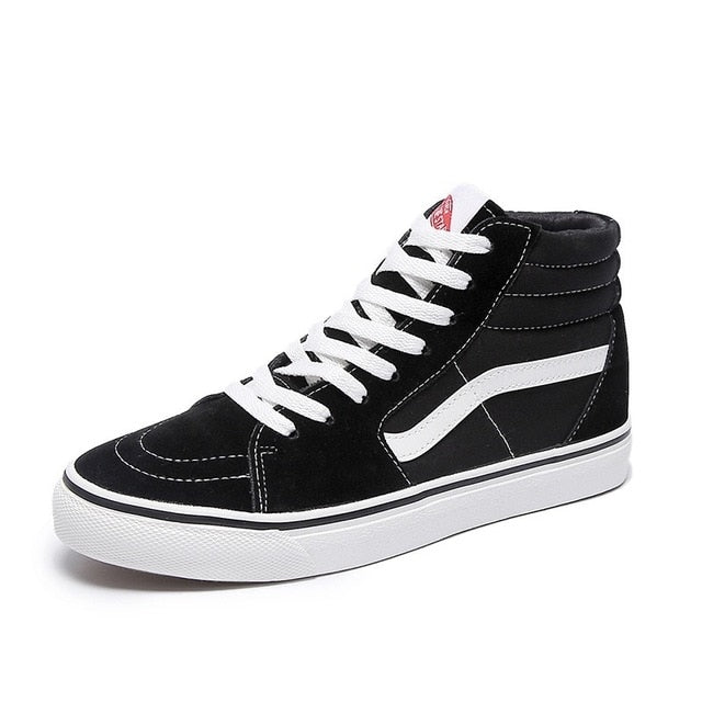 Mid High Black Shoes Men and Women Unisex High Top Grey Classic Sneakers Skateboarding Shoes - Virtual Blue Store