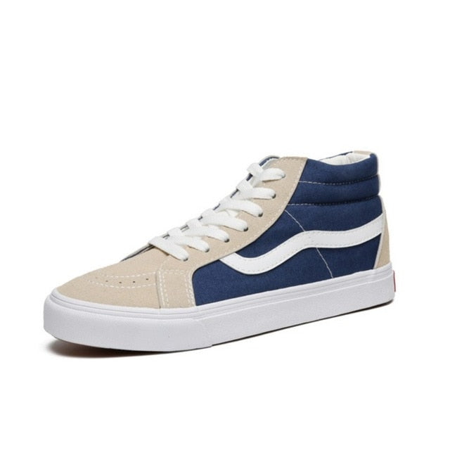 Mid High Black Shoes Men and Women Unisex High Top Grey Classic Sneakers Skateboarding Shoes - Virtual Blue Store