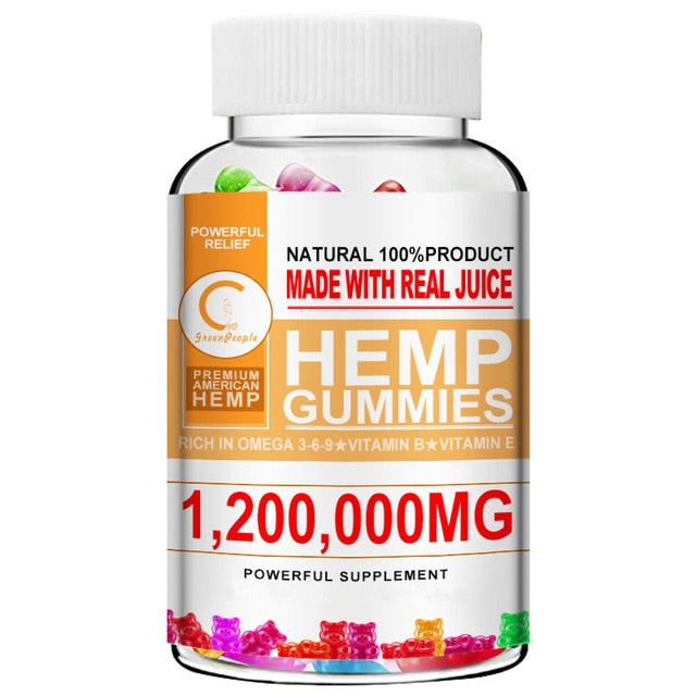 GreenPeople Hemp Gummies Apple Flavor Premium 1,200,000Mg Antidepressant Decompression Helps Sleep Rich In Vitamins&Omega 3-6-9 - Virtual Blue Store