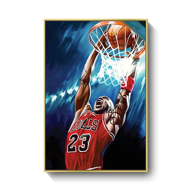 Kobe Bryant LeBron James Basketball Star Canvas Painting Scandinavian Cuadros Wall Art Pictures Prints Posters for Living Room - Virtual Blue Store