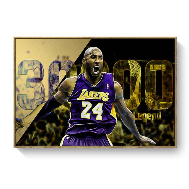 Kobe Bryant LeBron James Basketball Star Canvas Painting Scandinavian Cuadros Wall Art Pictures Prints Posters for Living Room - Virtual Blue Store