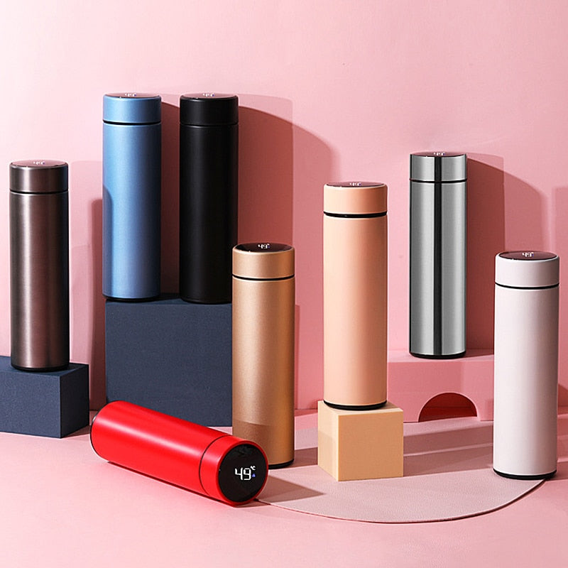 500ML Intelligent Thermos Temperature Display Customize Logo Stainless Steel Vacuum Water Cup For Tesla Model 3 2017 2018 2019 - Virtual Blue Store