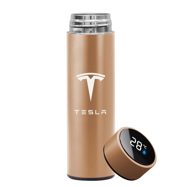 500ML Intelligent Thermos Temperature Display Customize Logo Stainless Steel Vacuum Water Cup For Tesla Model 3 2017 2018 2019 - Virtual Blue Store