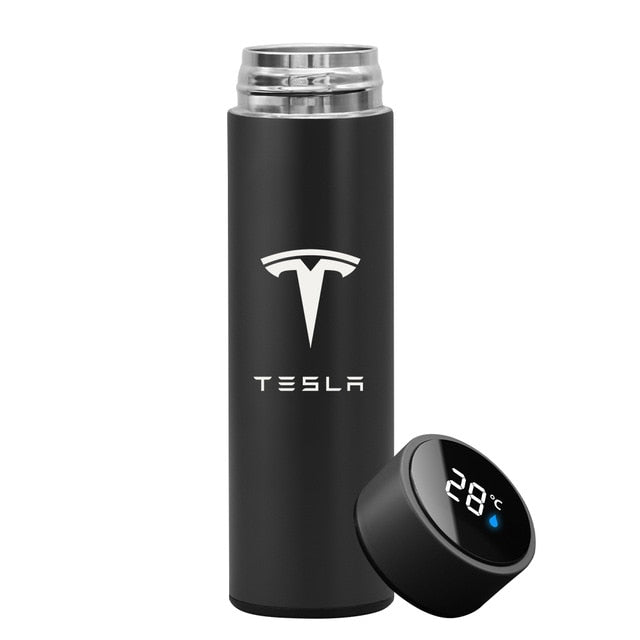 500ML Intelligent Thermos Temperature Display Customize Logo Stainless Steel Vacuum Water Cup For Tesla Model 3 2017 2018 2019 - Virtual Blue Store