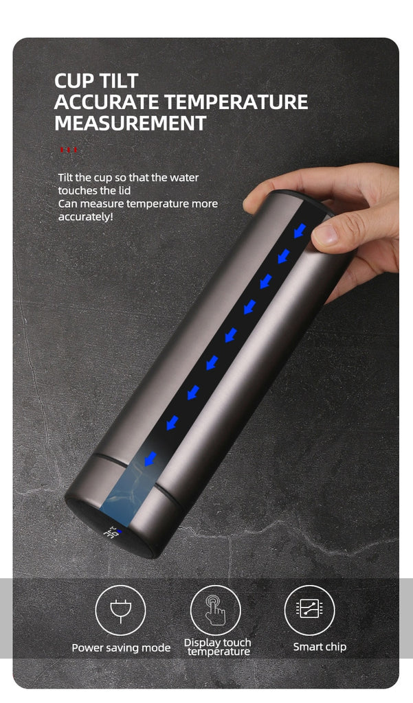 500ML Intelligent Thermos Temperature Display Customize Logo Stainless Steel Vacuum Water Cup For Tesla Model 3 2017 2018 2019 - Virtual Blue Store