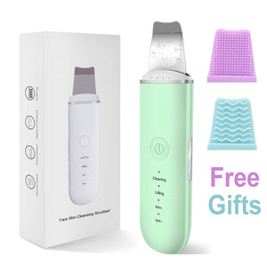 Ultrasonic Skin Scrubber Vibration Face Spatula Blackhead Remover Facial Scrubber Shovel Clean Cavitation Peeling Facial Lifting - Virtual Blue Store