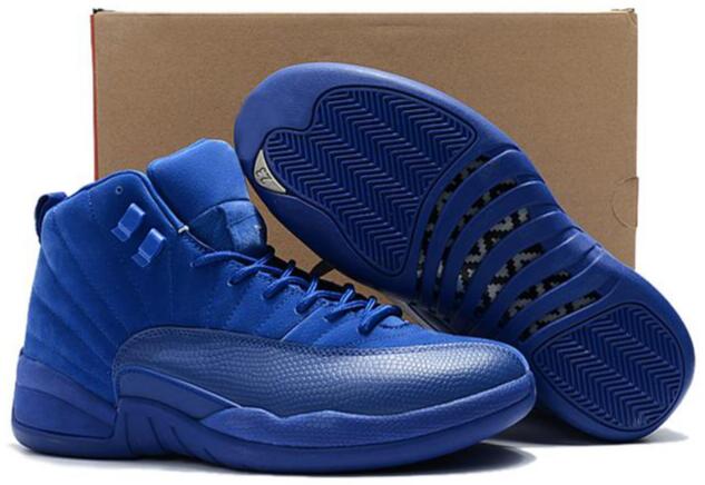 New 12 Reverse Flu Game University Gold Dark Concord Dark Grey OVO White Men Basketball Shoes 12s Playoff French Blue Sneakers - Virtual Blue Store