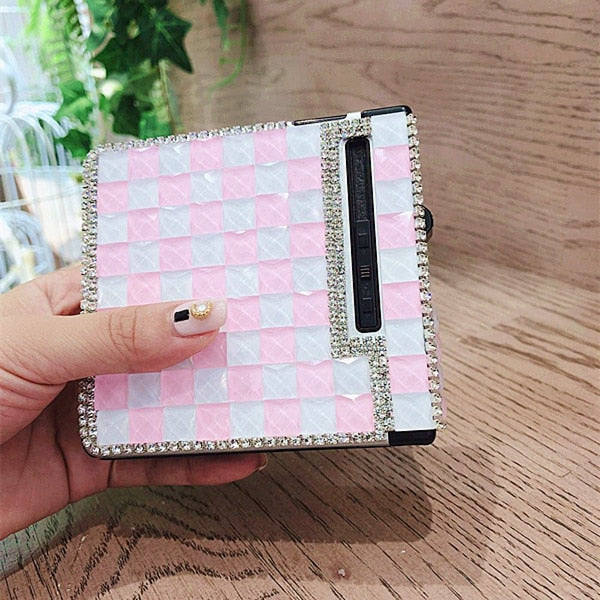 20pcs * 8.4mm Cigarette Inlaid Rhinestones Metal Cigarette Case With Inflatable Windproof Lighter Automatic Cigarette Smoking Bo - Virtual Blue Store