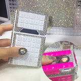 84mm Cigarette Handmade Sticky Rhinestones Metal Cigarettes Case Box With USB Chargeable Lighter - Virtual Blue Store